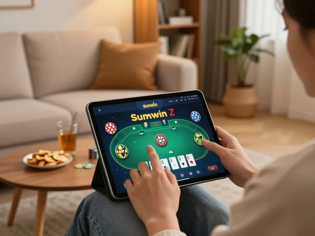 Engaging with the Sunwin app for immersive online gaming in a cozy home setting