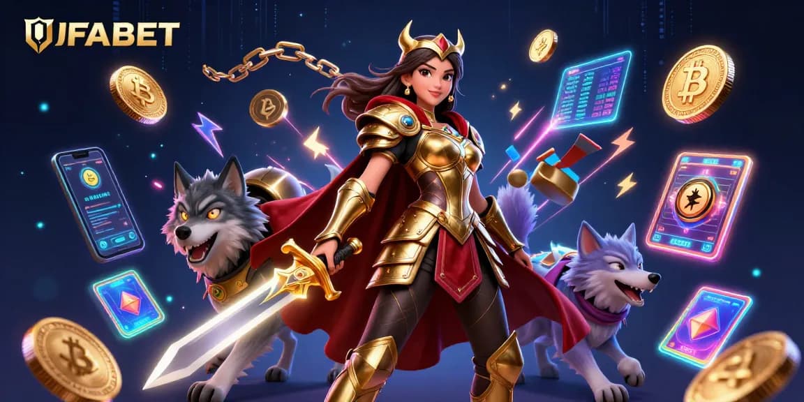 Engage with the thrilling experience of UFABET's dynamic gaming world through an exhilarating illustration.