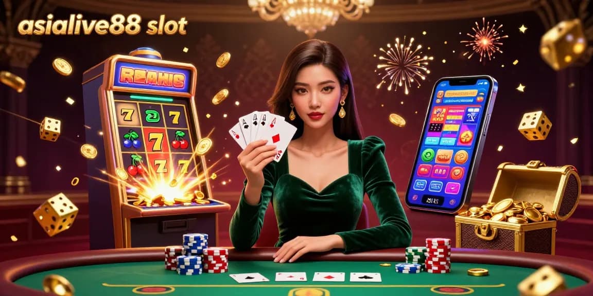 Experience the thrill of asialive88 slot with a stunning visual of exciting casino elements and gameplay.