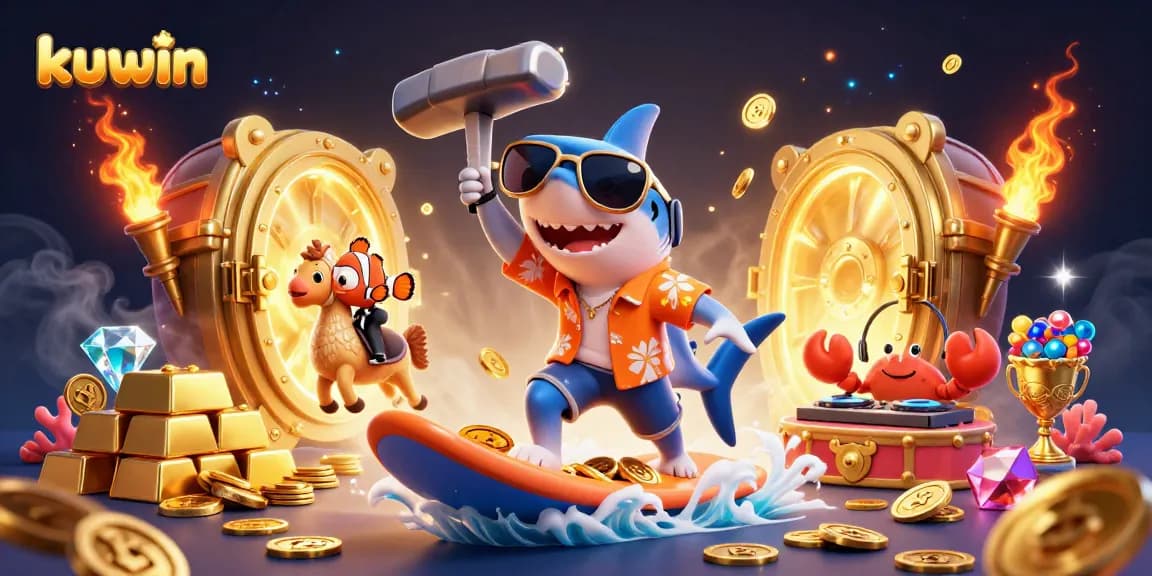 Kuwin players dive into thrilling battles with the shark and seahorse amidst gold and gems