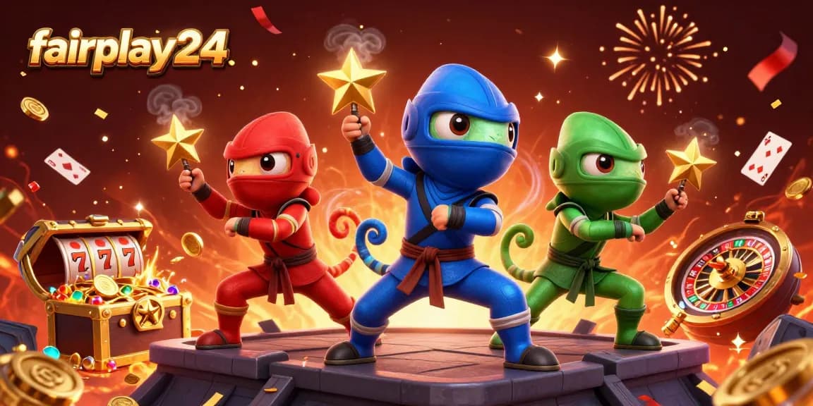 Experience thrilling casino excitement with fairplay24's vibrant ninja chameleons and dynamic gaming elements.