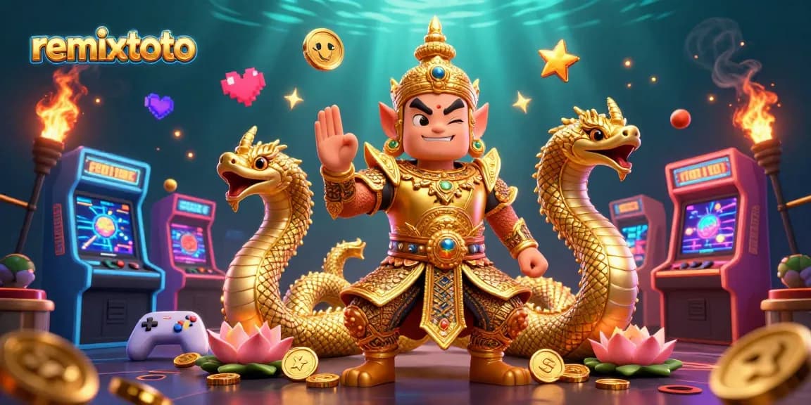 Engage with remixtoto featuring vibrant gaming elements and colorful characters in a thrilling 3D environment.