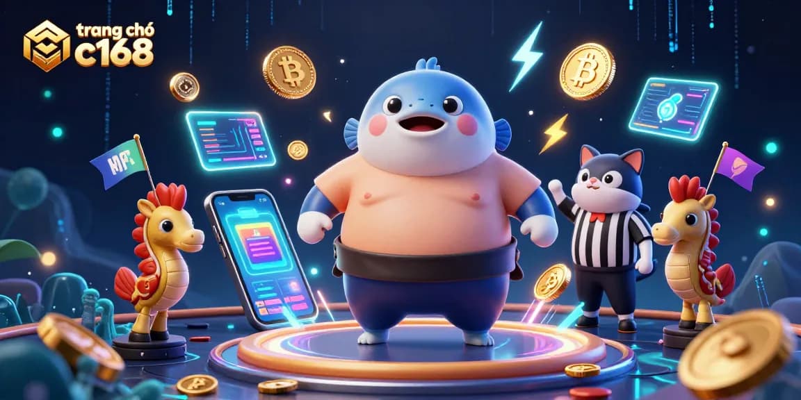 Engage with the vibrant world of trang chủ c168, showcasing dynamic online casino elements and characters in a lively underwater scene.
