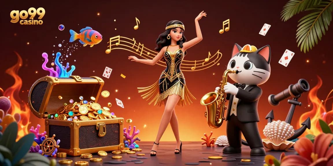 Experience the excitement of go99 casino with vibrant elements and lively characters in a captivating scene.
