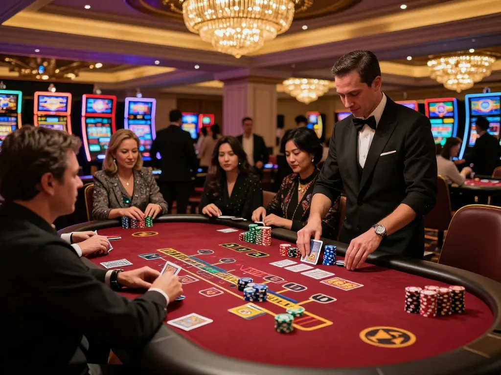 Experience the thrill of high-stakes blackjack at Casinosscope's Las Vegas casino floor.