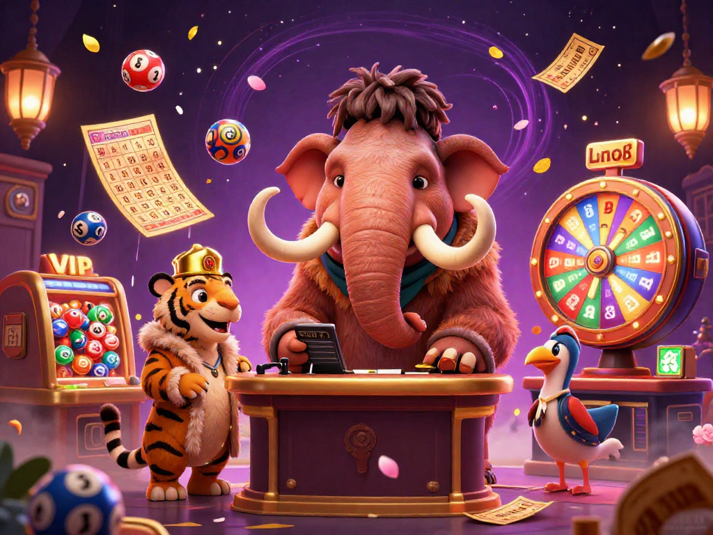 Experience the vibrant atmosphere of 68wwin with dynamic lottery balls and colorful casino elements.