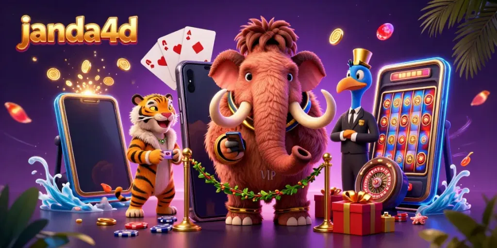 Meriahkan permainan bersama janda4d dengan bouncer mammoth, tamu VIP harimau gigi sabre, dan portir burung dodo.