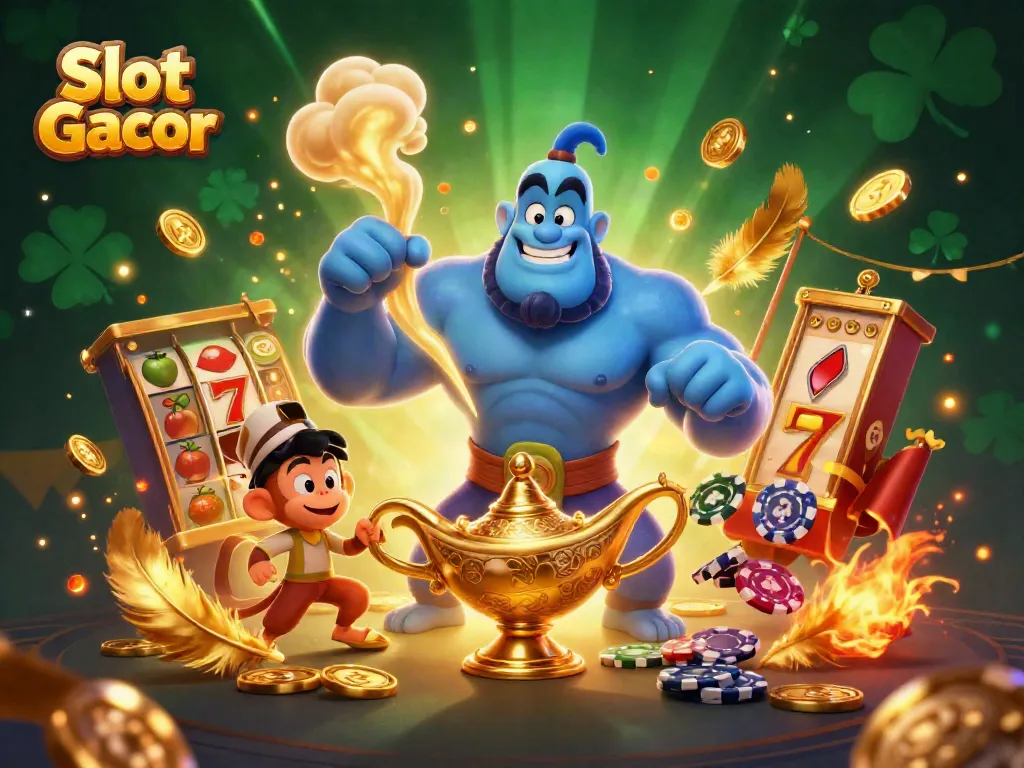 Slot Gacor: Menggoda keberuntungan dengan genies dan simbol permainan slot.