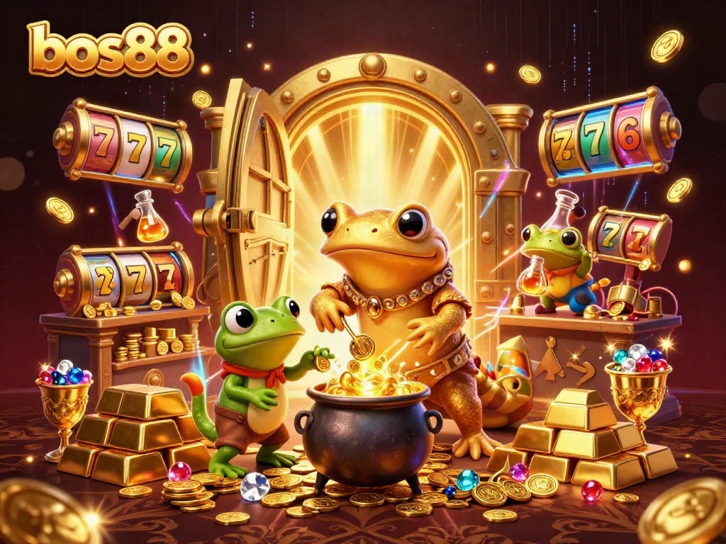 Menangkan slot di bos88 dengan ilustrasi kasino penuh warna dan detail menarik.