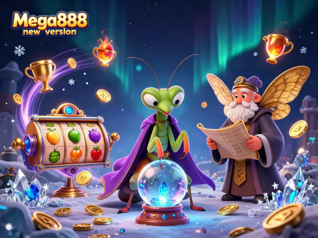 Experience the thrill of the Mega888 new version with a colorful and engaging casino scene.
