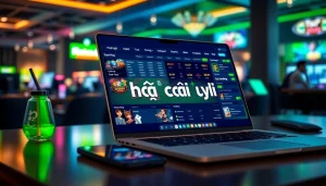 nhà cái uy tín showcased on a vibrant online gambling platform interface.