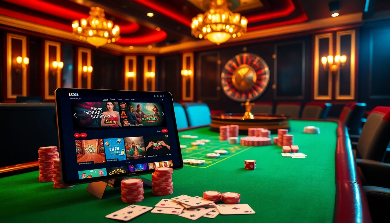 Experience the thrill of gaming at LC88 with vibrant casino elements and exciting betting actions.
