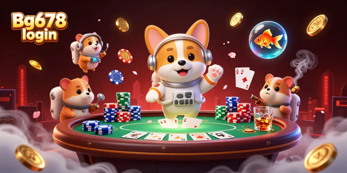 Engage in thrilling gameplay with Bg678 login at a vibrant casino atmosphere featuring animated characters.