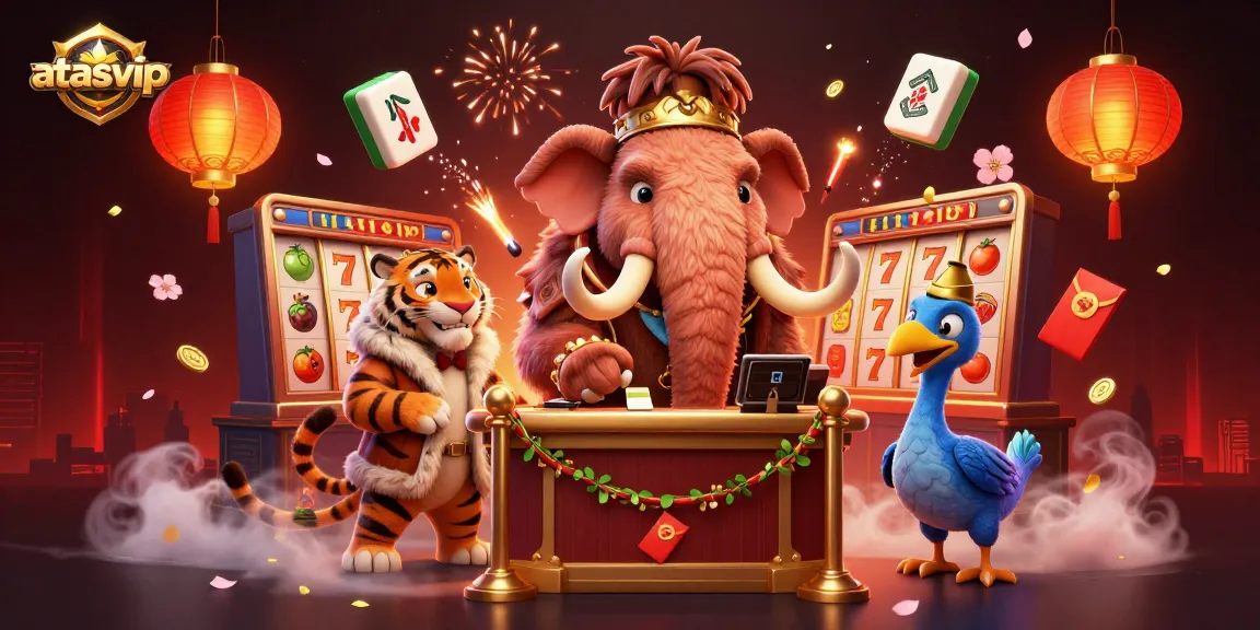 Experience the thrill of winning at atasvip with our vibrant 3D casino scene featuring iconic characters and engaging gaming elements.