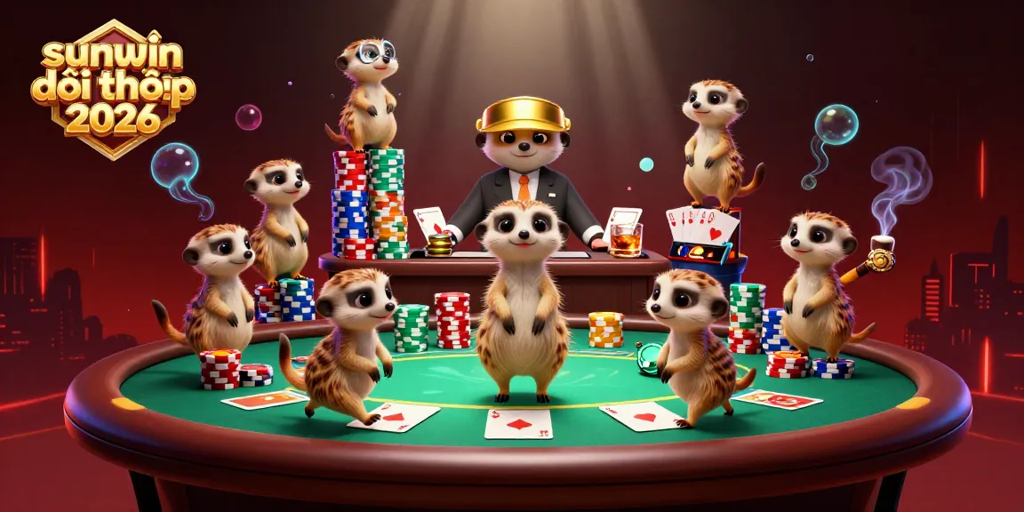 Experience the thrilling sunwin đổi thưởng 2026 adventure with meerkats running a vibrant casino operation.