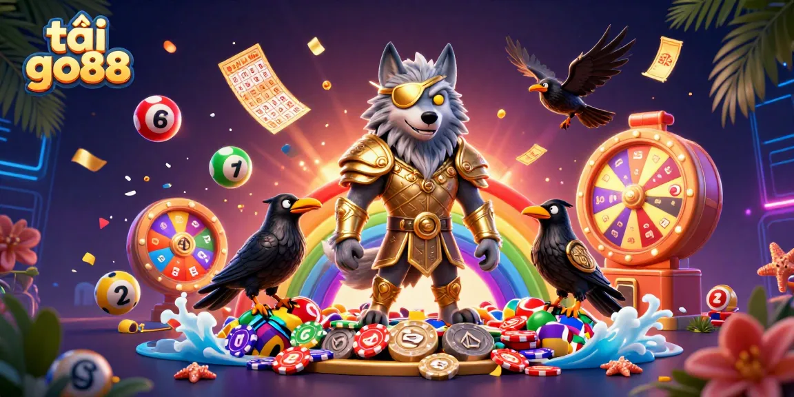 Play and win big with tải go88, featuring dynamic lottery balls and a vibrant casino scene.