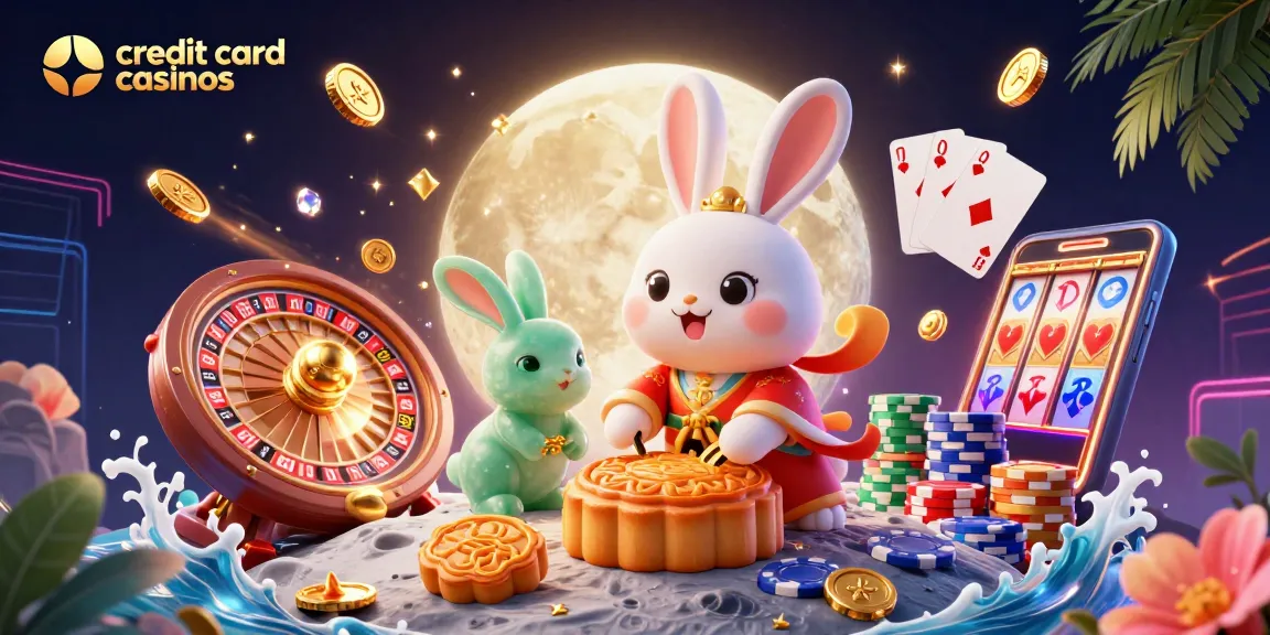 Experience the excitement of credit card casinos with vibrant game elements and unique characters in a captivating scene.