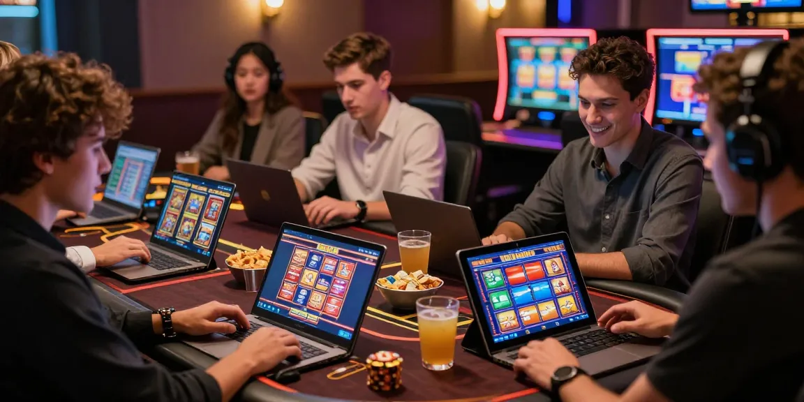 Players enjoying credit card casinos in a vibrant online gaming setup with engaging visuals.